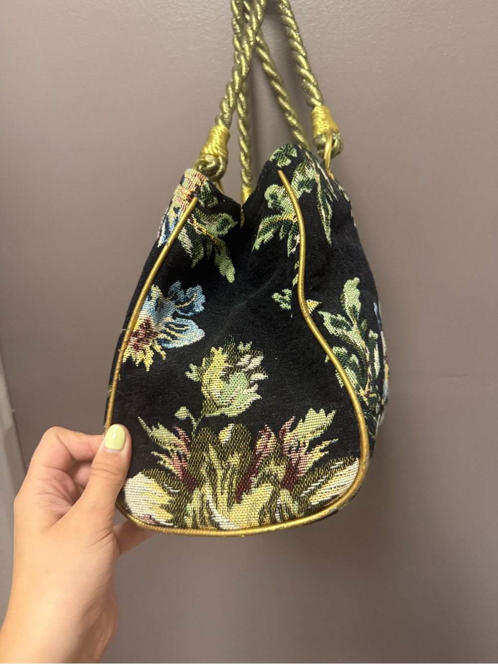 Embellished Black Floral Sequin Shoulder Bag - Picture 7 of 14